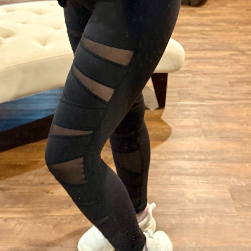 lululemon athletica Black Mesh Panel Leggings